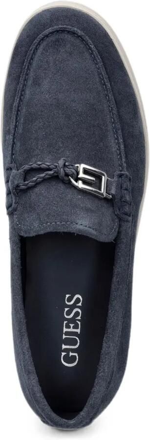 GUESS USA Heaws suède loafers met logoplakkaat Blauw - Foto 4