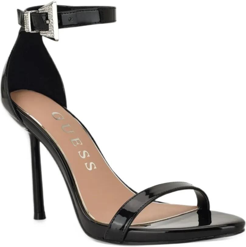 GUESS USA Insraa stiletto heeled sandals with rhinestone buckle Zwart
