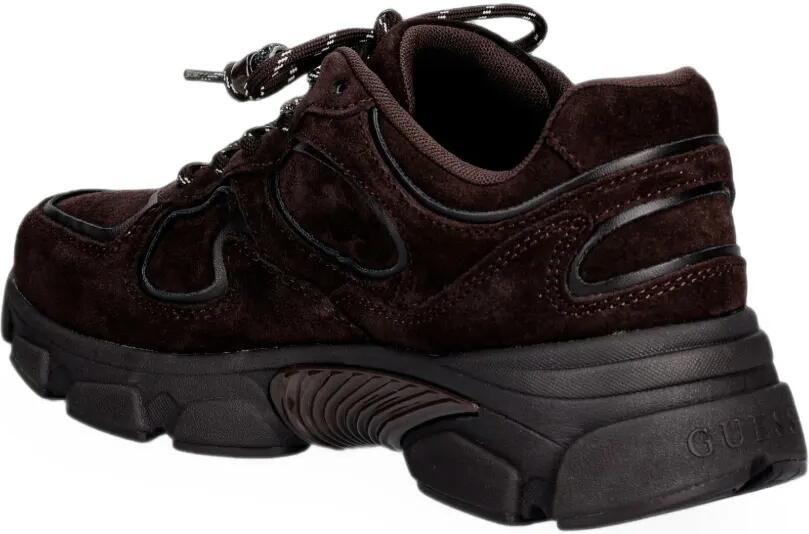 GUESS USA Irrina suède sneakers met vlakken Bruin