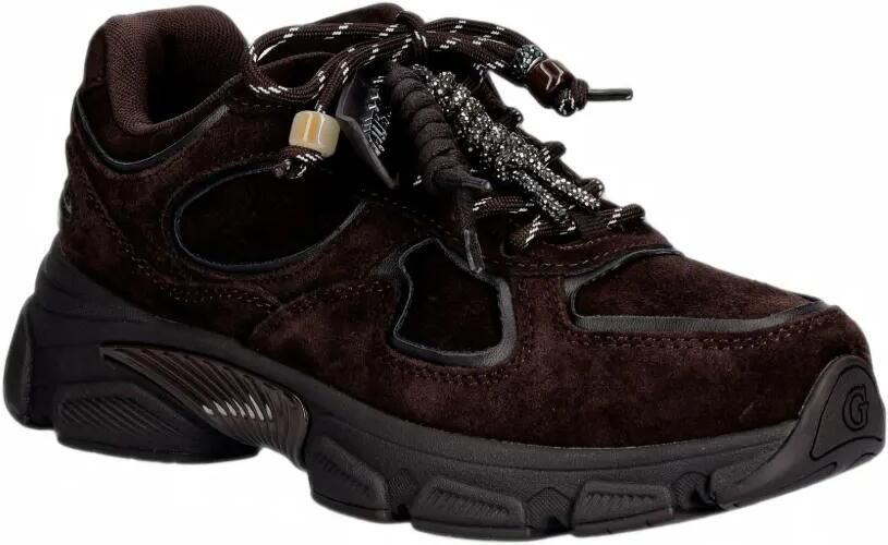 GUESS USA Irrina suède sneakers met vlakken Bruin - Foto 2
