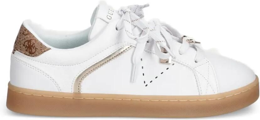 GUESS USA Jarding leren sneakers met logo-print Wit