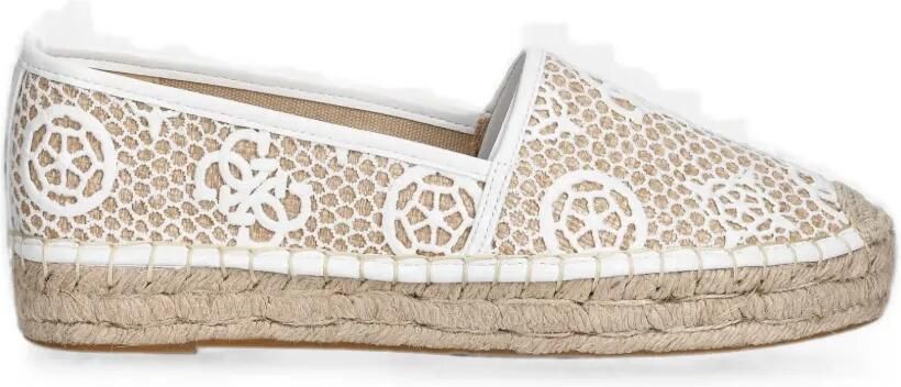 GUESS USA Joelynn gehaakte espadrilles met geborduurd logo Wit