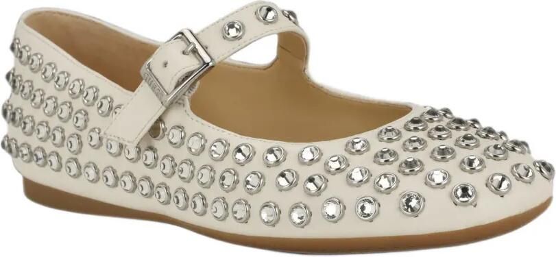 GUESS USA Kalidal crystal-embellished ballet flats Beige