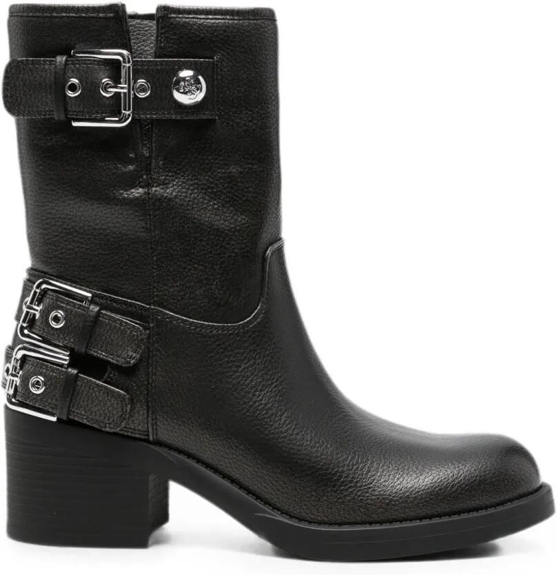 GUESS USA Leren laarzen met gesp Zwart