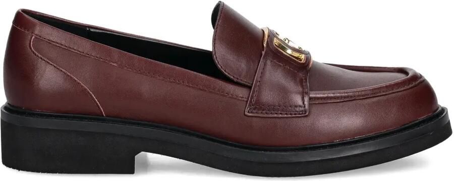 GUESS USA Leren loafers met logoplakkaat Rood