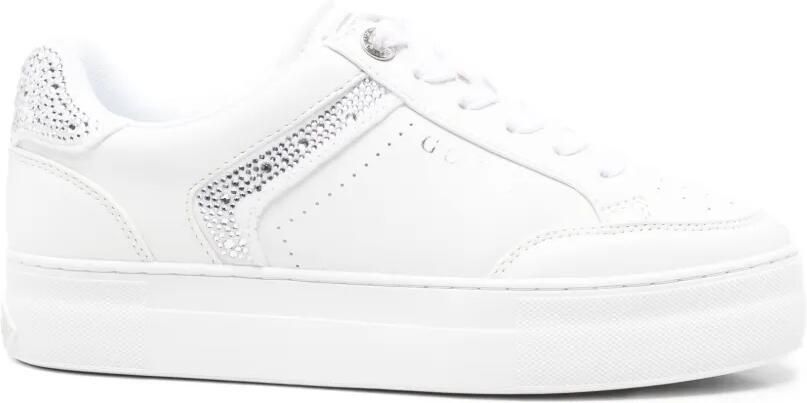 GUESS USA Leren sneakers verfraaid met stras Wit
