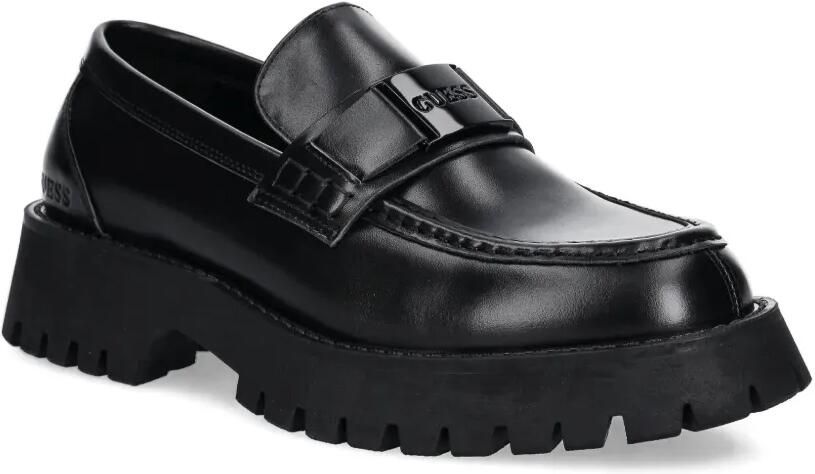 GUESS USA Loafers met logoplakkaat en zool Zwart