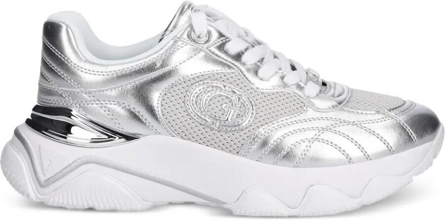 GUESS USA Low-top sneakers met geperforeerde details en logo Zilver - Foto 4