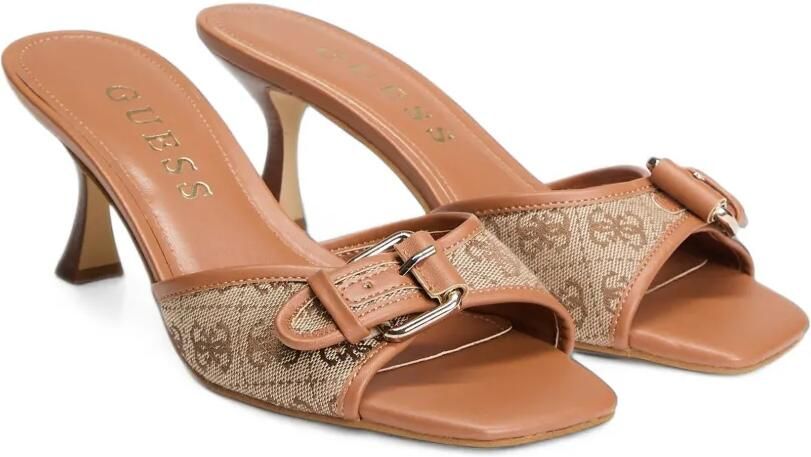 GUESS USA monogram-print buckle-detail sandals Bruin - Foto 3