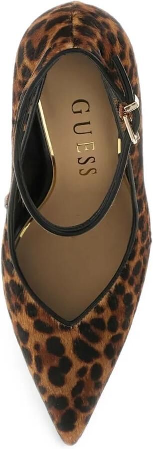 GUESS USA Nadeea pumps met luipaardprint en enkelbandje Bruin - Foto 4