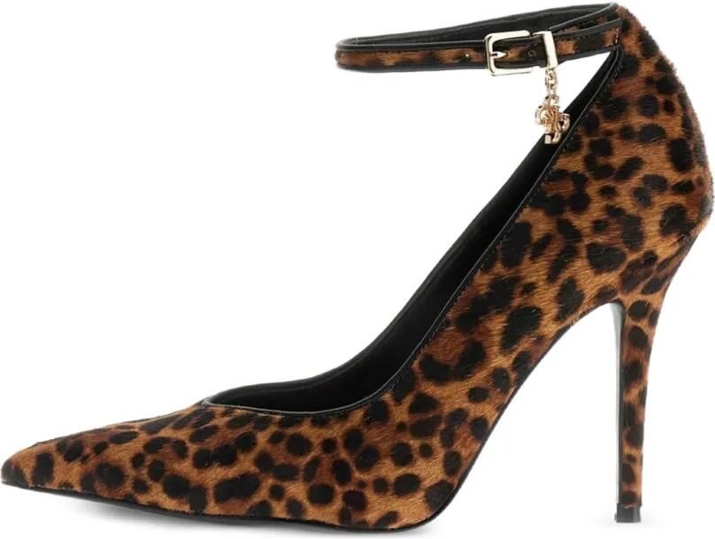 GUESS USA Nadeea pumps met luipaardprint en enkelbandje Bruin - Foto 3