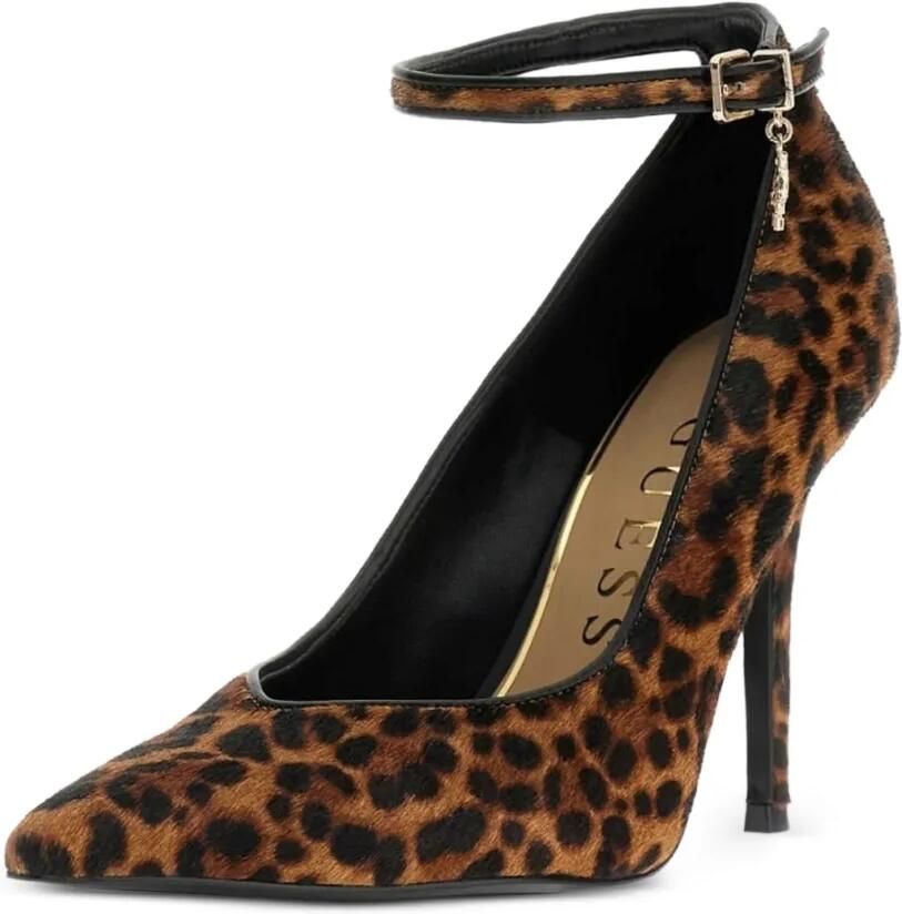 GUESS USA Nadeea pumps met luipaardprint en enkelbandje Bruin - Foto 2