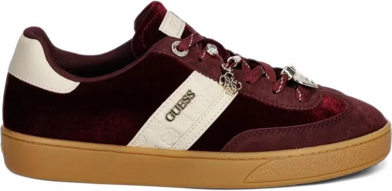 GUESS USA Naoki velvet sneakers Rood
