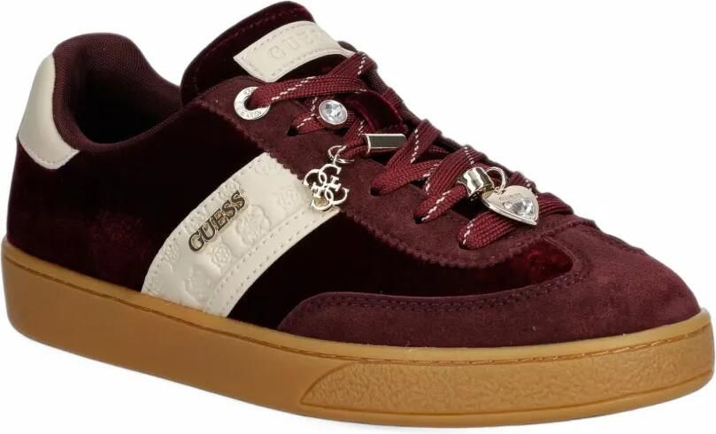 GUESS USA Naoki velvet sneakers Rood - Foto 3