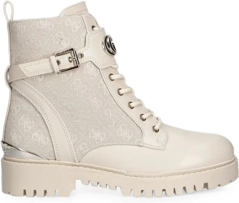 GUESS USA Olanna combat boots met logo Beige