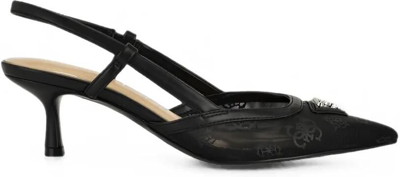 GUESS USA Pumps met puntige neus en logoprint Zwart