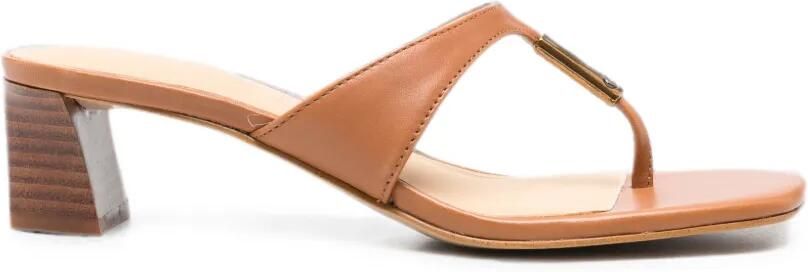 GUESS USA Sandalen met logo-plakkaat hak en bandje Bruin