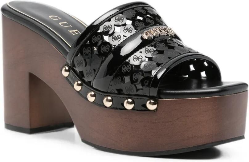 GUESS USA Sandalen met logo-plakkaat plateauzool en studs Zwart - Foto 3