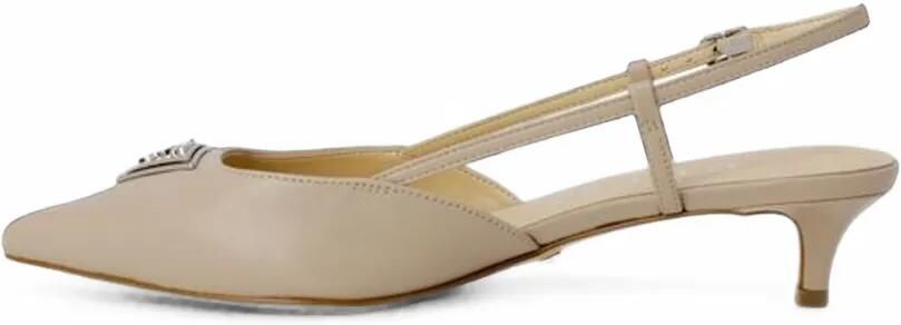 GUESS USA Slingback pumps met logoplakkaat Beige - Foto 4