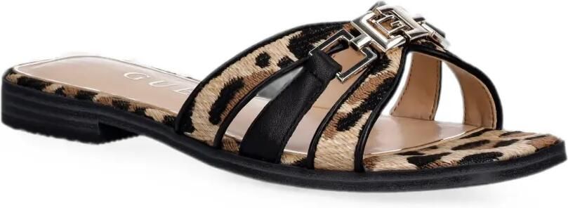 GUESS USA Slippers met luipaard-print en logo-plakkaat Beige - Foto 3