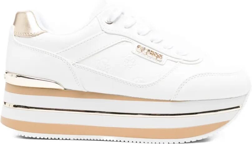 GUESS USA Sneakers met plateauzool en logo-reliëf Wit