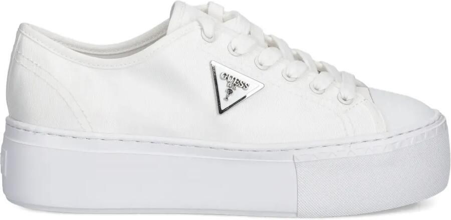 GUESS USA Sneakers met plateauzool en logoplakkaat Wit