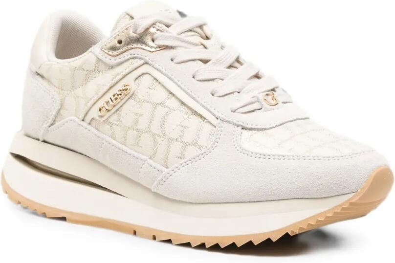 GUESS USA Sneakers met suède vlak en logoprint Beige - Foto 2