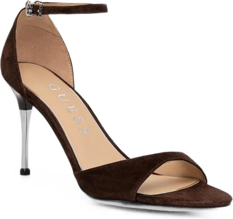 GUESS USA Suède sandalen met enkelbandjes Bruin - Foto 2