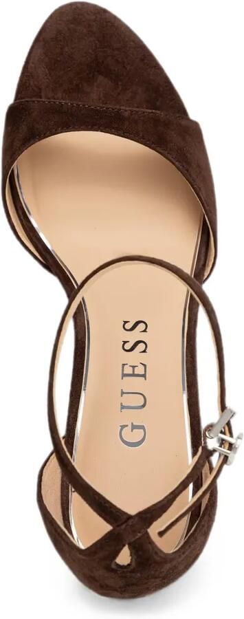 GUESS USA Suède sandalen met enkelbandjes Bruin - Foto 4