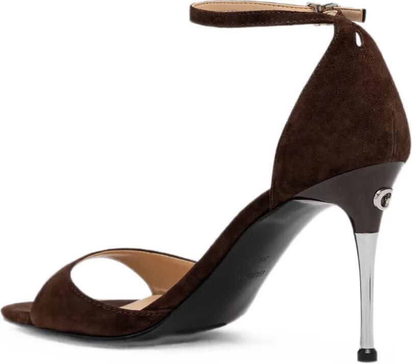 GUESS USA Suède sandalen met enkelbandjes Bruin - Foto 3