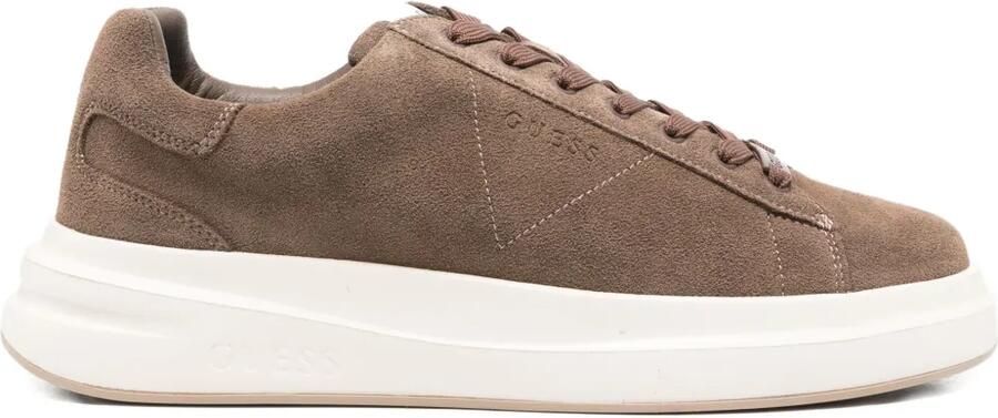 GUESS USA Suède sneakers met plateauzool Bruin