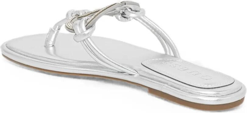 GUESS USA Teenslippers verfraaid met kristallen en logoplakkaat Zilver - Foto 4