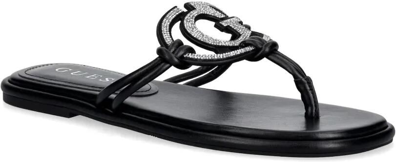 GUESS USA Teenslippers verfraaid met kristallen en logoplakkaat Zwart - Foto 4