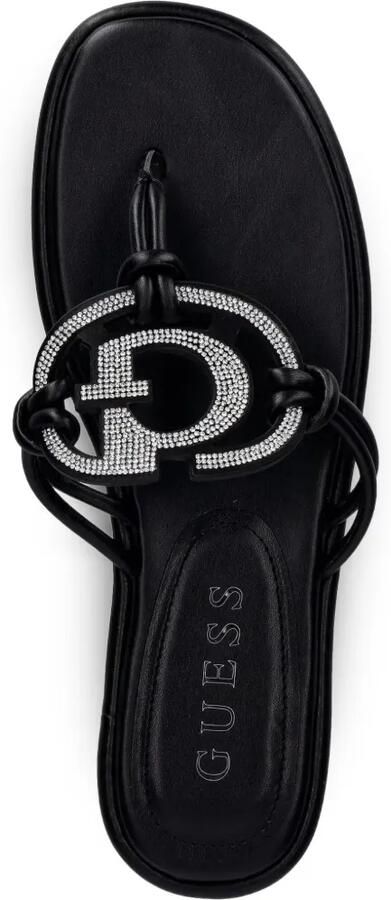 GUESS USA Teenslippers verfraaid met kristallen en logoplakkaat Zwart - Foto 2