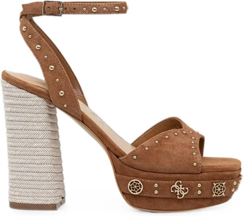 GUESS USA Valice sandalen met plateauzool en studs Bruin