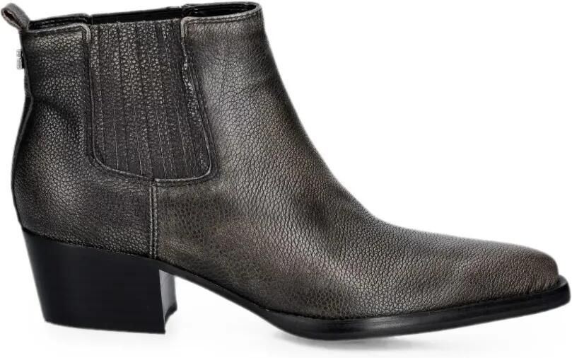 GUESS USA Wynie leren enkellaarzen met textuur Grijs