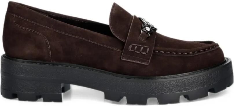 GUESS USA Yaako2 loafers met chunky zool en logoplakkaat Bruin