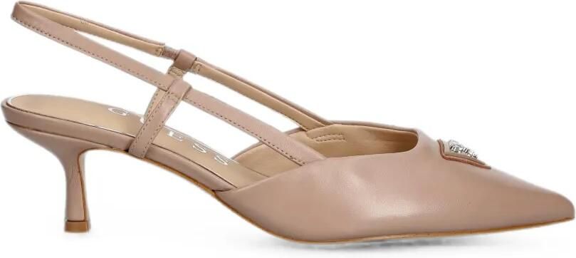 GUESS USA Yanno2 slingback pumps met logoplakkaat Beige
