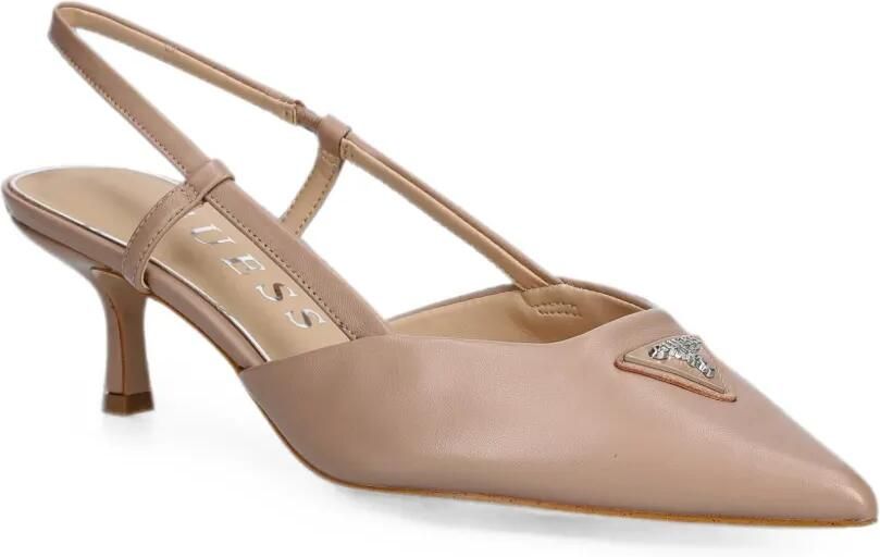 GUESS USA Yanno2 slingback pumps met logoplakkaat Beige - Foto 2