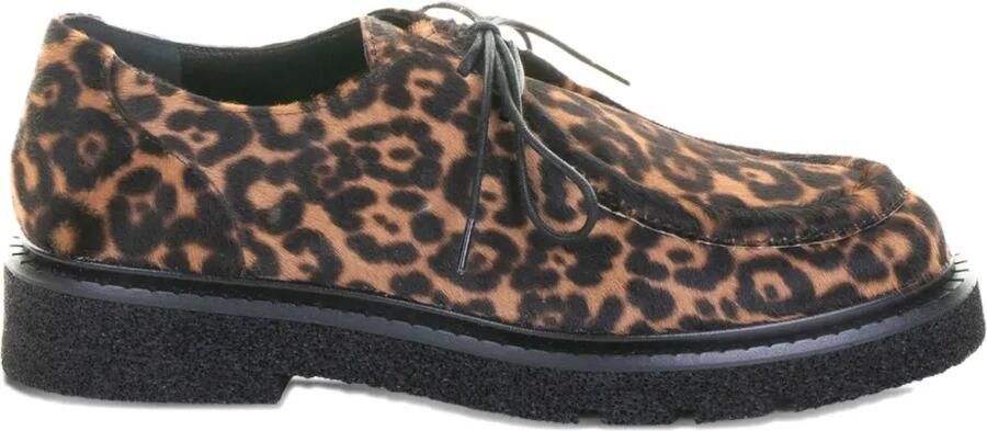 GUGLIELMO ROTTA 30 mm derby veterschoenen met luipaardprint Bruin