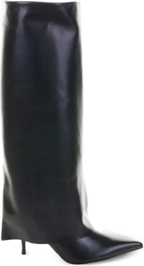 GUGLIELMO ROTTA 80 mm Ahliana leren knielaarzen Zwart