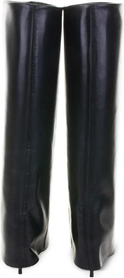 GUGLIELMO ROTTA 80 mm Ahliana leren knielaarzen Zwart - Foto 2