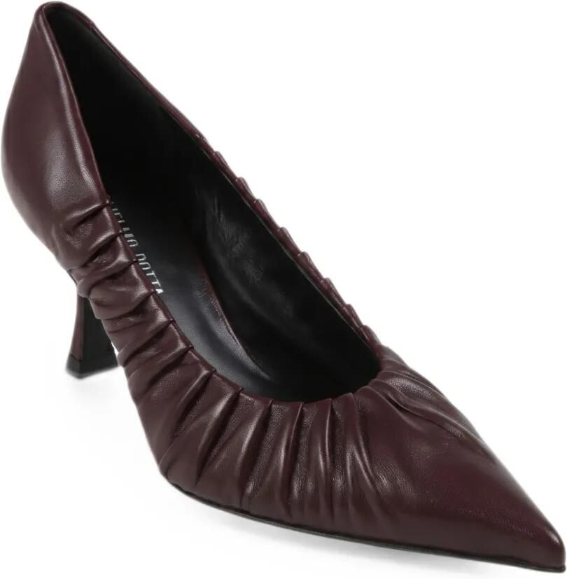 GUGLIELMO ROTTA Adele ruched leather pumps Bruin - Foto 2