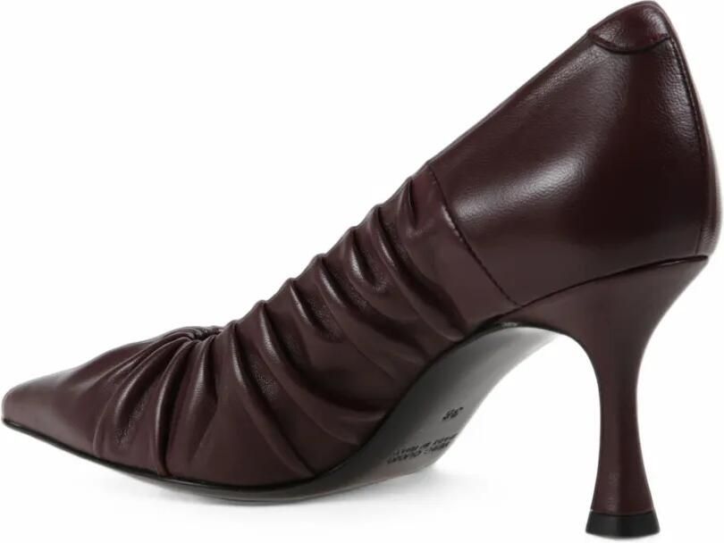 GUGLIELMO ROTTA Adele ruched leather pumps Bruin - Foto 3