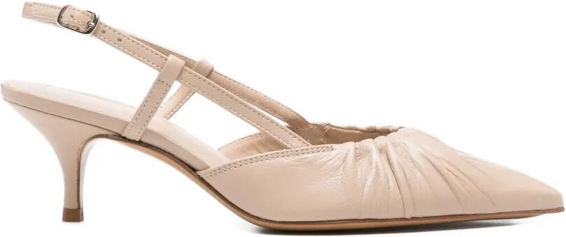 GUGLIELMO ROTTA Asphie slingback pumps met ruches Beige