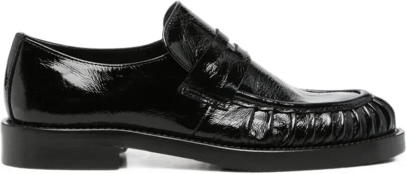 GUGLIELMO ROTTA Lakleren loafers met ruches Zwart