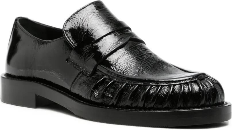 GUGLIELMO ROTTA Lakleren loafers met ruches Zwart - Foto 2