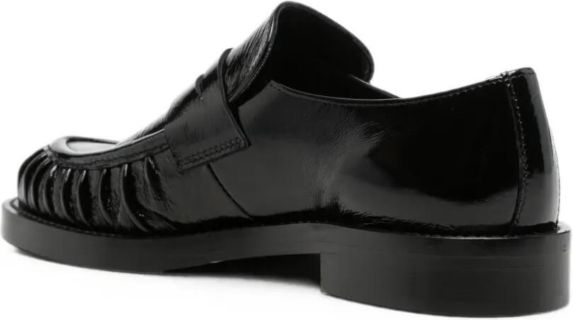 GUGLIELMO ROTTA Lakleren loafers met ruches Zwart - Foto 3