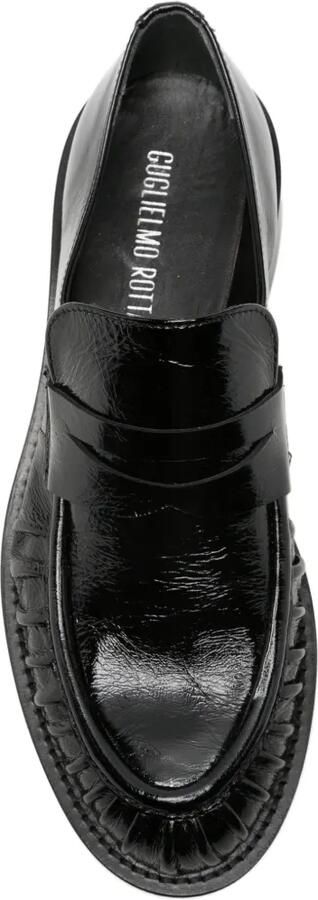 GUGLIELMO ROTTA Lakleren loafers met ruches Zwart - Foto 4