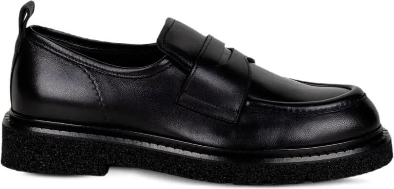 GUGLIELMO ROTTA leather penny loafers Zwart